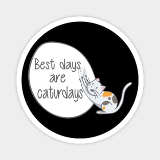 Cat - Best days are caturdays Magnet